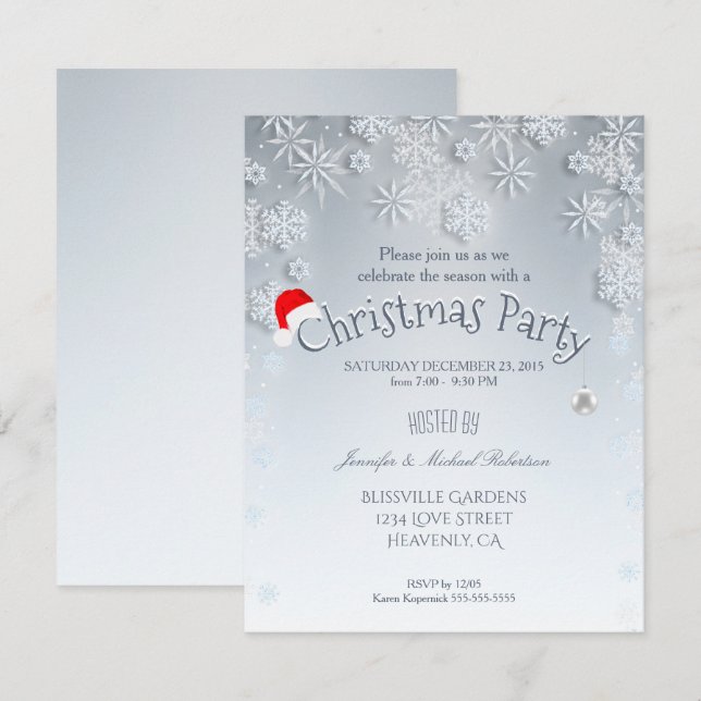 Invitación a Fiesta de Navidad (Anverso / Reverso)