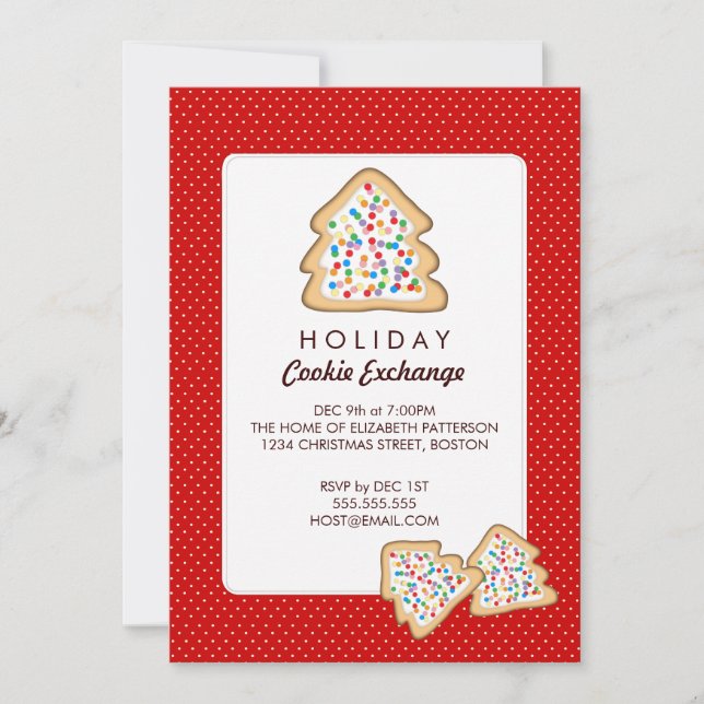 Invitación a fiesta de Navidad en Cookie Exchange  (Anverso)