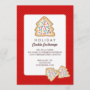 Invitación a fiesta de Navidad en Cookie Exchange