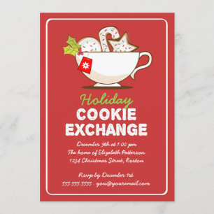 Invitación a fiesta de Navidad en Cookie Exchange