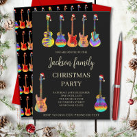 Invitación a fiesta de Navidad familiar con tema d