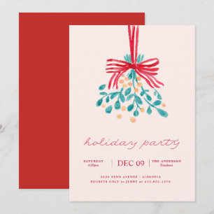 Invitación a fiesta de Navidad Mistletoe