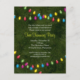 Invitación a fiesta de Navidad Tree Lights