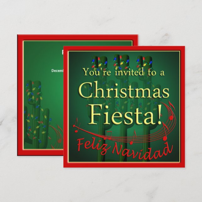 Invitación a Fiesta de navidades (Anverso / Reverso)