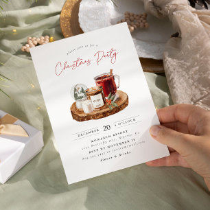Invitación a fiesta de Navidades acogedores