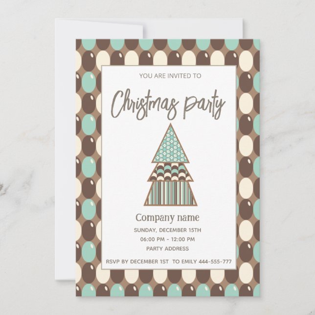 Invitación a fiesta de Navidades corporativos retr (Anverso)