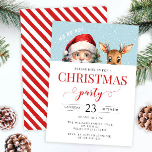 Invitación a fiesta de Navidades de ciervos y Sant