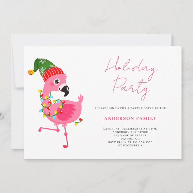 Invitación a fiesta de Navidades de feriado de fla (Anverso)