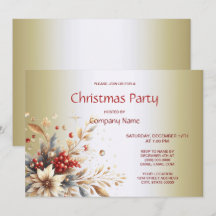 Invitación a fiesta de Navidades de flores de vaca