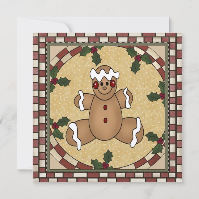 Invitación a fiesta de Navidades de galletas de pa (Anverso)