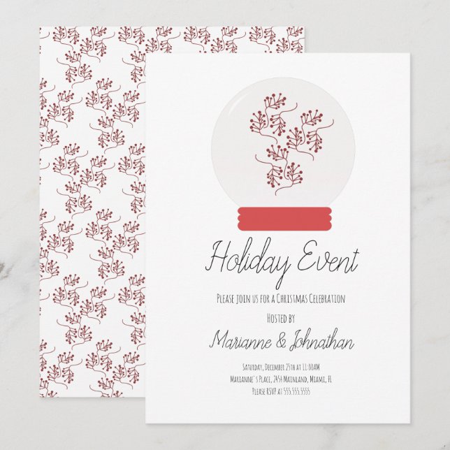 Invitación a Fiesta de Navidades de Globe Berry Sp (Anverso / Reverso)