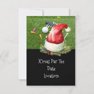 Invitación a fiesta de Navidades de golf con Santa