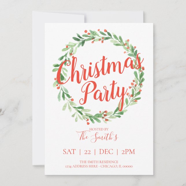 Invitación a Fiesta de Navidades de la guerra de H (Anverso)
