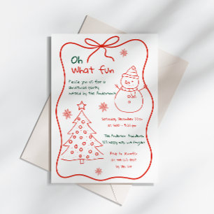 Invitación a fiesta de Navidades de mano divertida