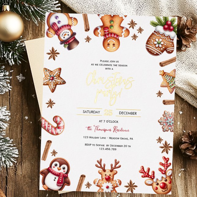 Invitación a fiesta de navidades de pan de jengibr (Subido por el creador)