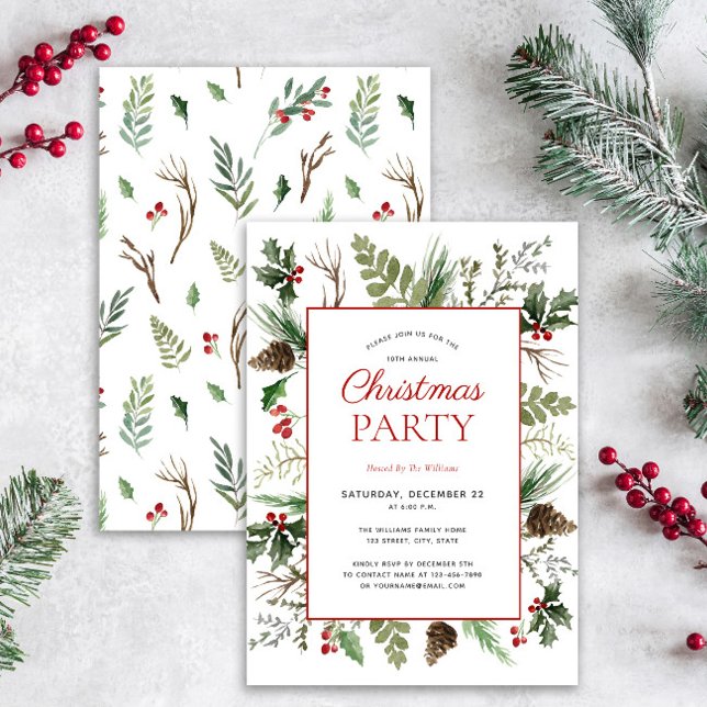 Invitación a Fiesta de Navidades de pinecone de Be (Subido por el creador)
