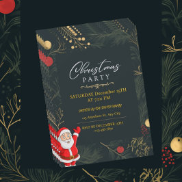 Invitación a fiesta de Navidades de Santa Evergree