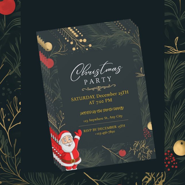 Invitación a fiesta de Navidades de Santa Evergree (Subido por el creador)