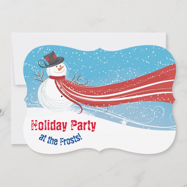 Invitación a fiesta de Navidades de Snowman de 5"  (Anverso)