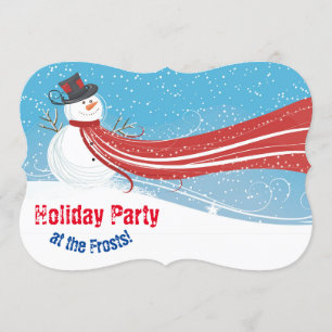 Invitación a fiesta de Navidades de Snowman de 5" 