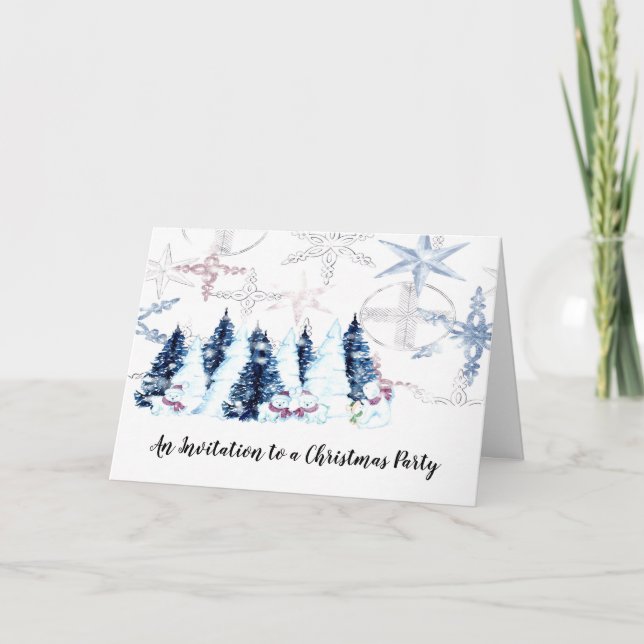 Invitación a fiesta de Navidades de vacaciones (Anverso)