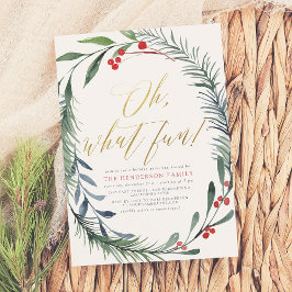 Invitación a fiesta de Navidades de Winterberry en