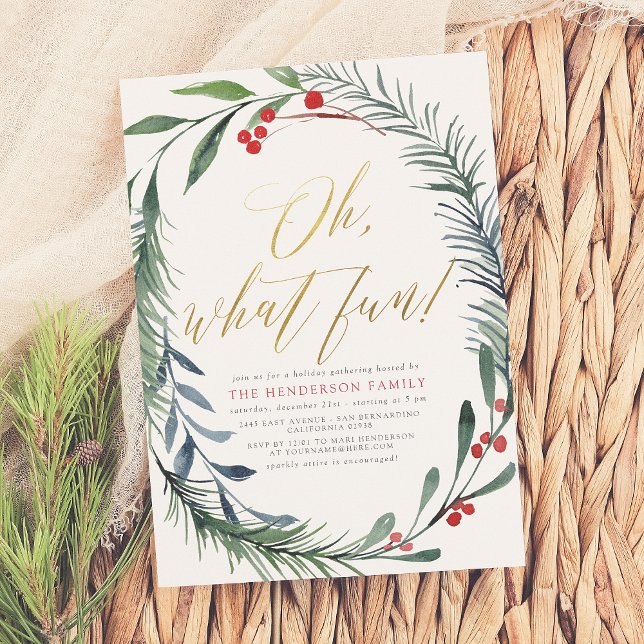 Invitación a fiesta de Navidades de Winterberry en (Subido por el creador)