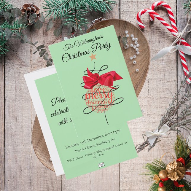 Invitación a fiesta de Navidades en baudible (Festive Bauble Christmas Party Invitation)