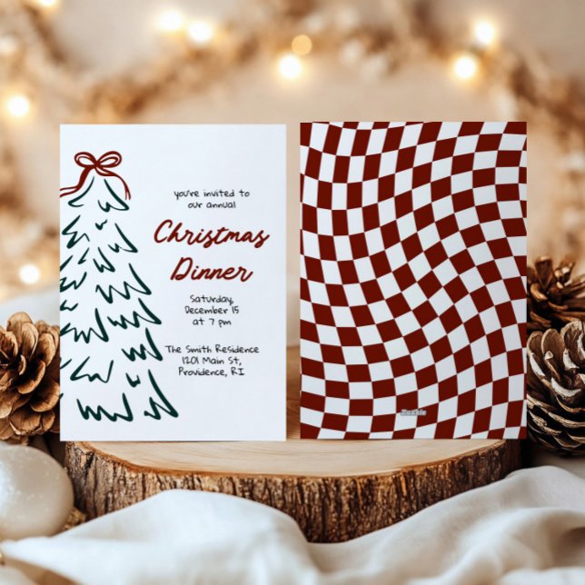 Invitación a fiesta de Navidades retro dibujados a (Subido por el creador)