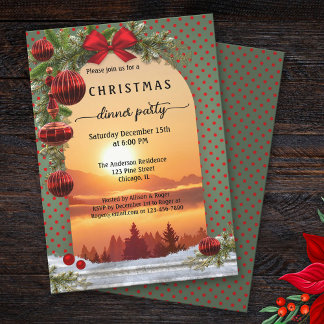 Invitación a fiesta de Navidades retro festivos