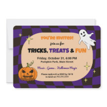Invitación a fiesta de niños de Halloween con cala