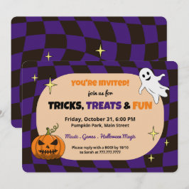 Invitación a fiesta de niños de Halloween con cala