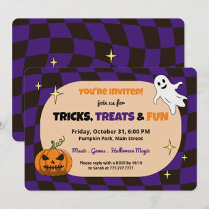 Invitación a fiesta de niños de Halloween con cala