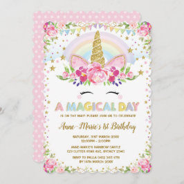 Invitación a Fiesta de oro rosa de cumpleaños de U