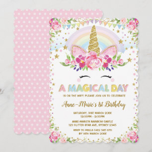 Invitación a Fiesta de oro rosa de cumpleaños de U