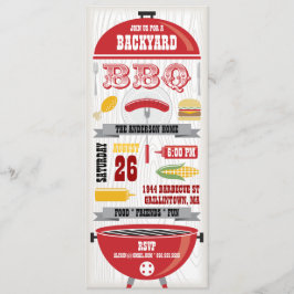 INVITACIÓN A FIESTA DE PARRILLA BBQ ROJA