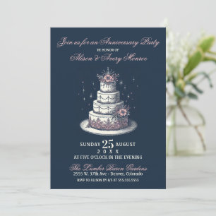 Invitación a fiesta de pastel rosa y blanco