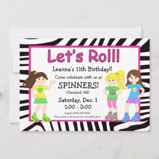 Invitación a fiesta de patinaje