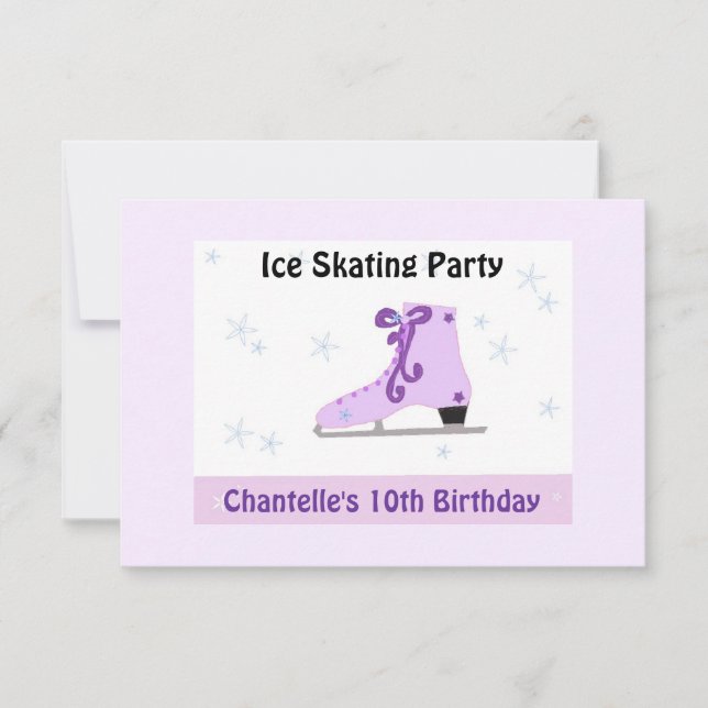 Invitación a Fiesta de Patinaje sobre Hielo (Anverso)