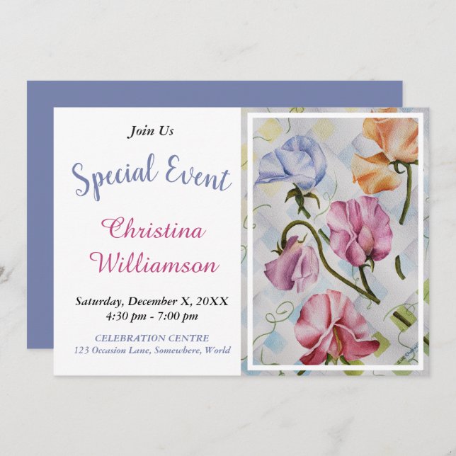 INVITACIÓN A FIESTA DE PATIO (Anverso / Reverso)