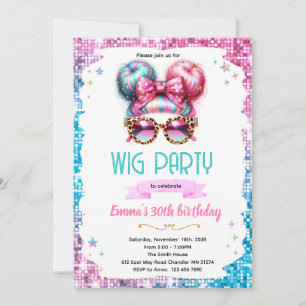 invitación a fiesta de pelucas