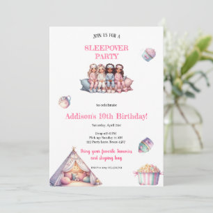INVITACIÓN A FIESTA DE PIJAMAS DE NIÑA