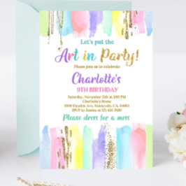 Invitación a Fiesta de pintura de cumpleaños de ar
