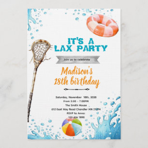 invitación a fiesta de piscina de lacrosse