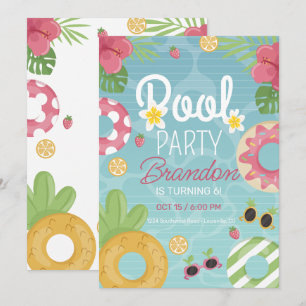 Invitación a fiesta de piscina, Invitación de cump