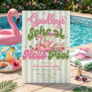 Invitación a fiesta de piscina verde Hello
