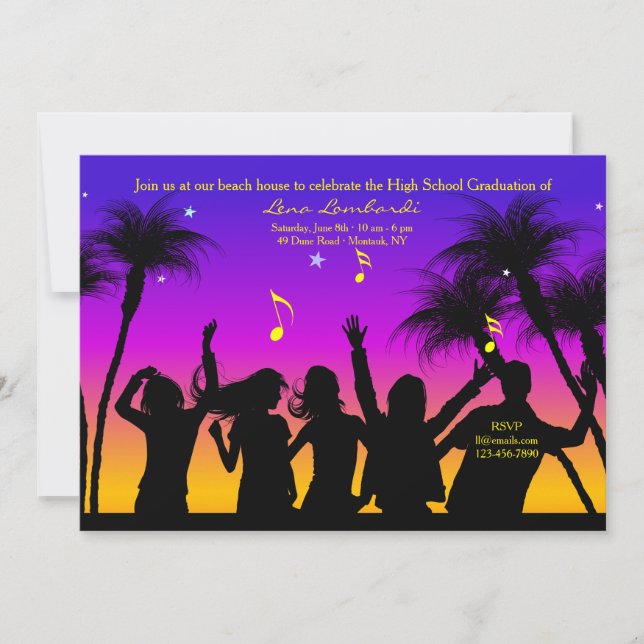 Invitación a fiesta de playa (Anverso)