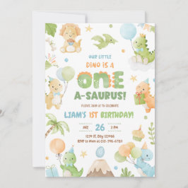 Invitación a Fiesta de primer cumpleaños de Dinosa