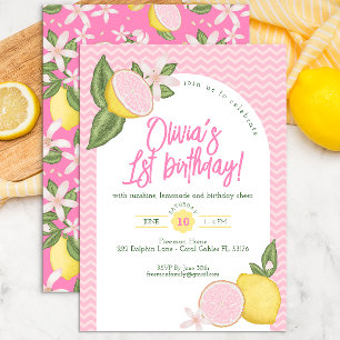 Invitación a Fiesta de primer cumpleaños de Lemona