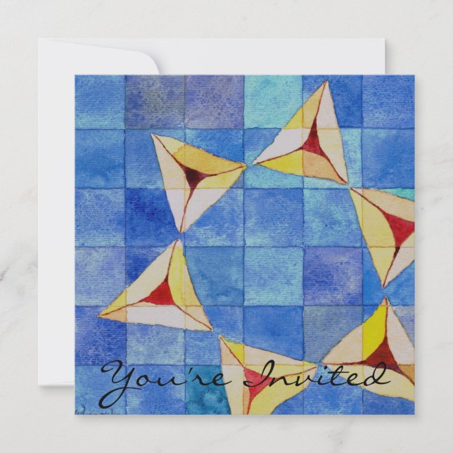 Invitación a fiesta de purim (Anverso)